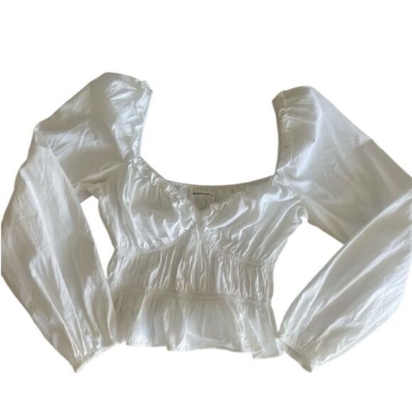 Reformation NWT Fern Ruched Top in White Size Medium MSRP $148 - Picture 10 of 11